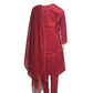 Embroided Maroon 3 Piece Suit - SFLW-05S