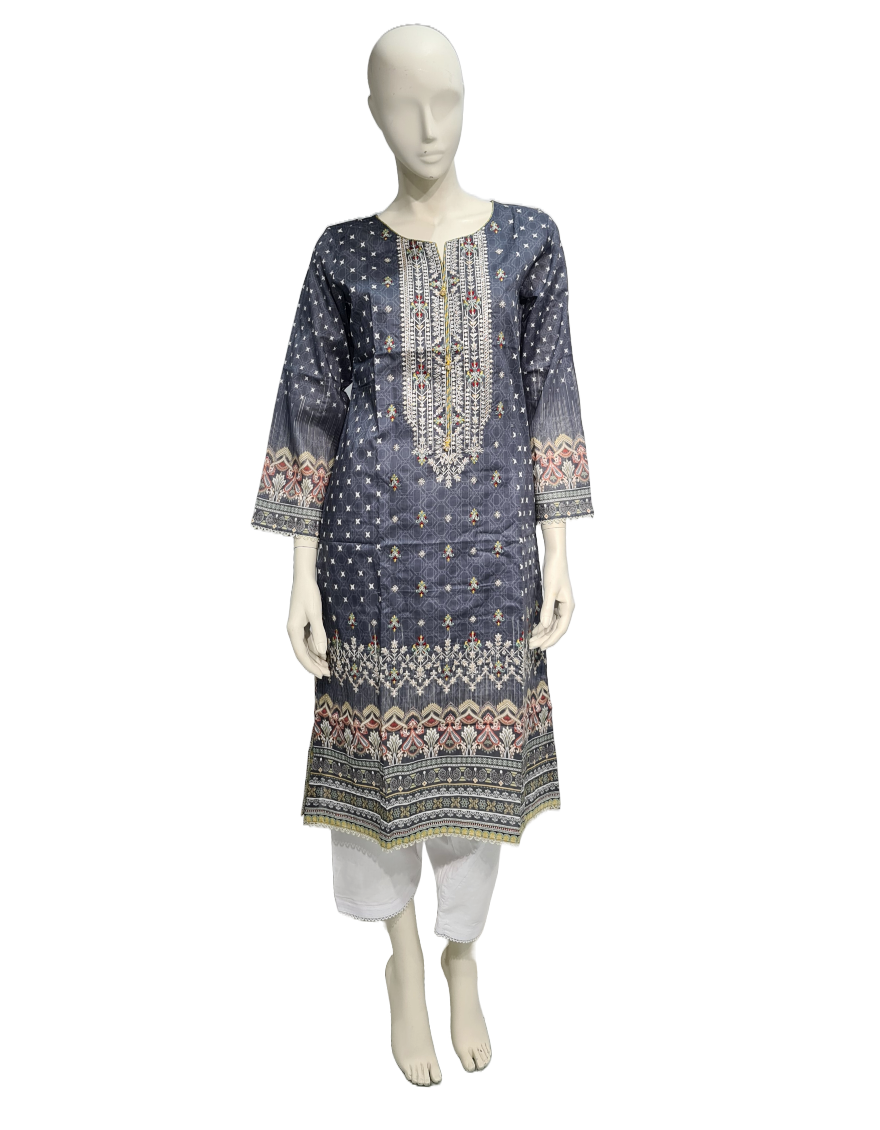 NEW BLUE LAWN KURTI FOR WOMEN WOKURTI01B0