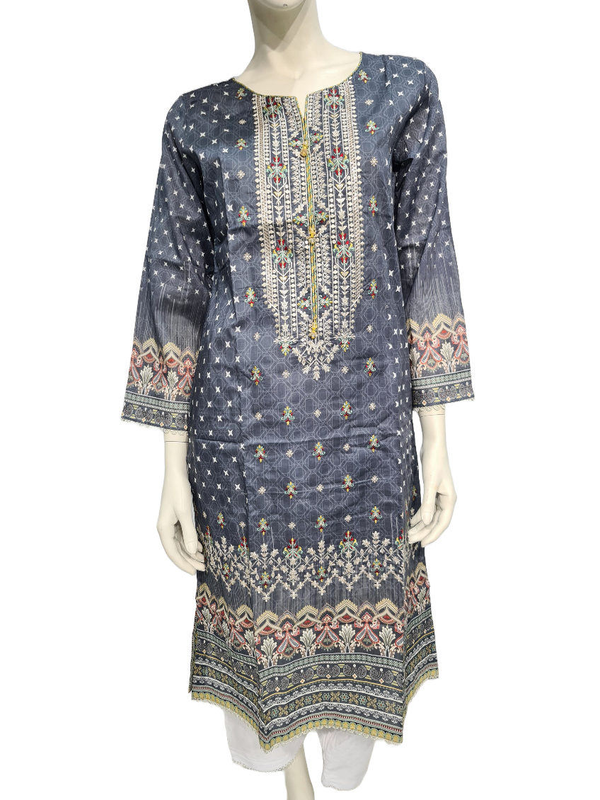 NEW BLUE LAWN KURTI FOR WOMEN WOKURTI01B0