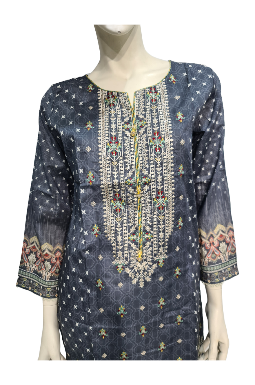 NEW BLUE LAWN KURTI FOR WOMEN WOKURTI01B0