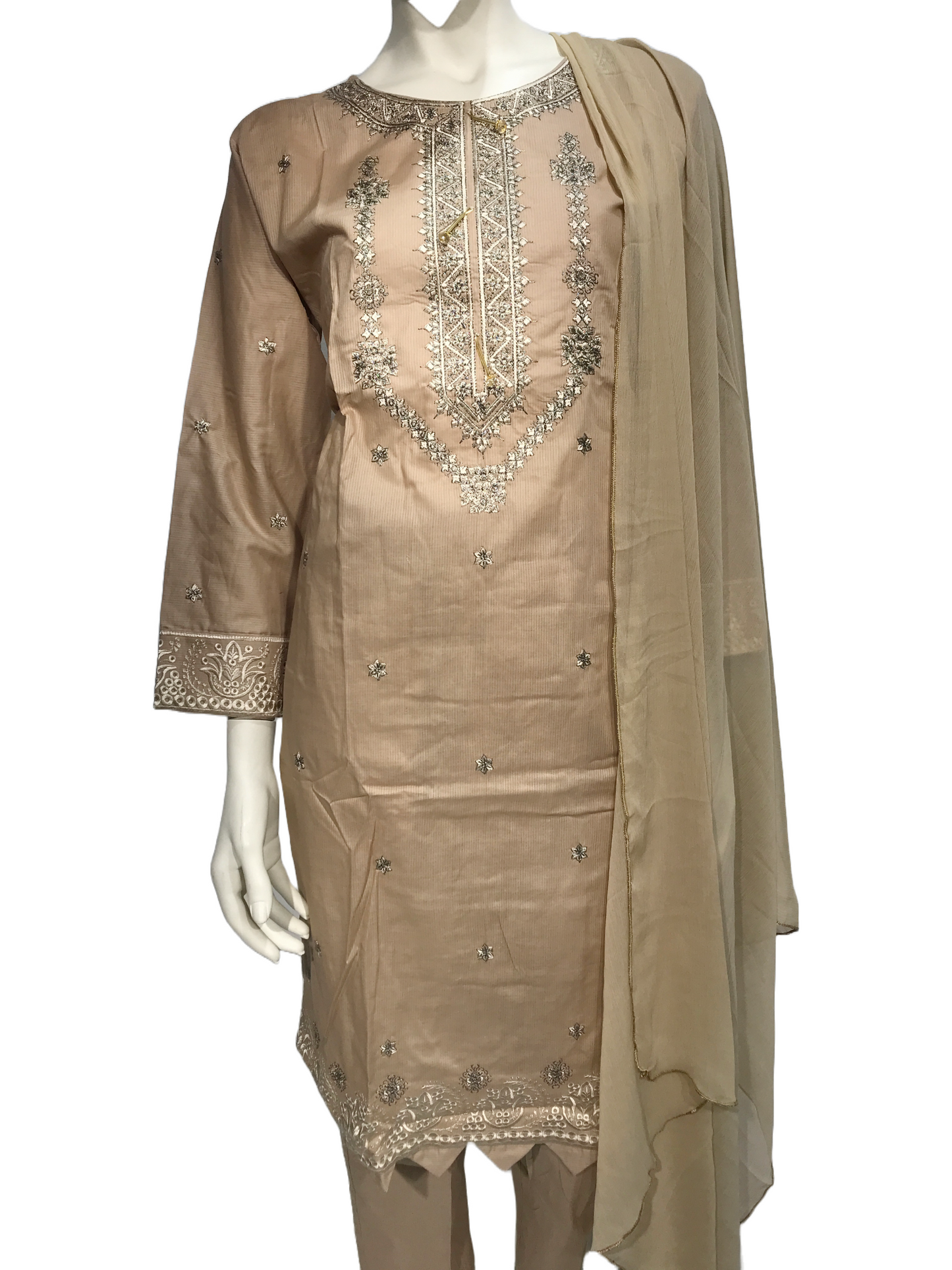 Lawn Embroided Brown 3 Piece Suit SFLW-BN-06S