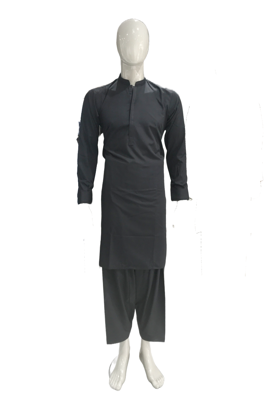 Wash & Wear Black Kameez Shalwar - MN-WW-02