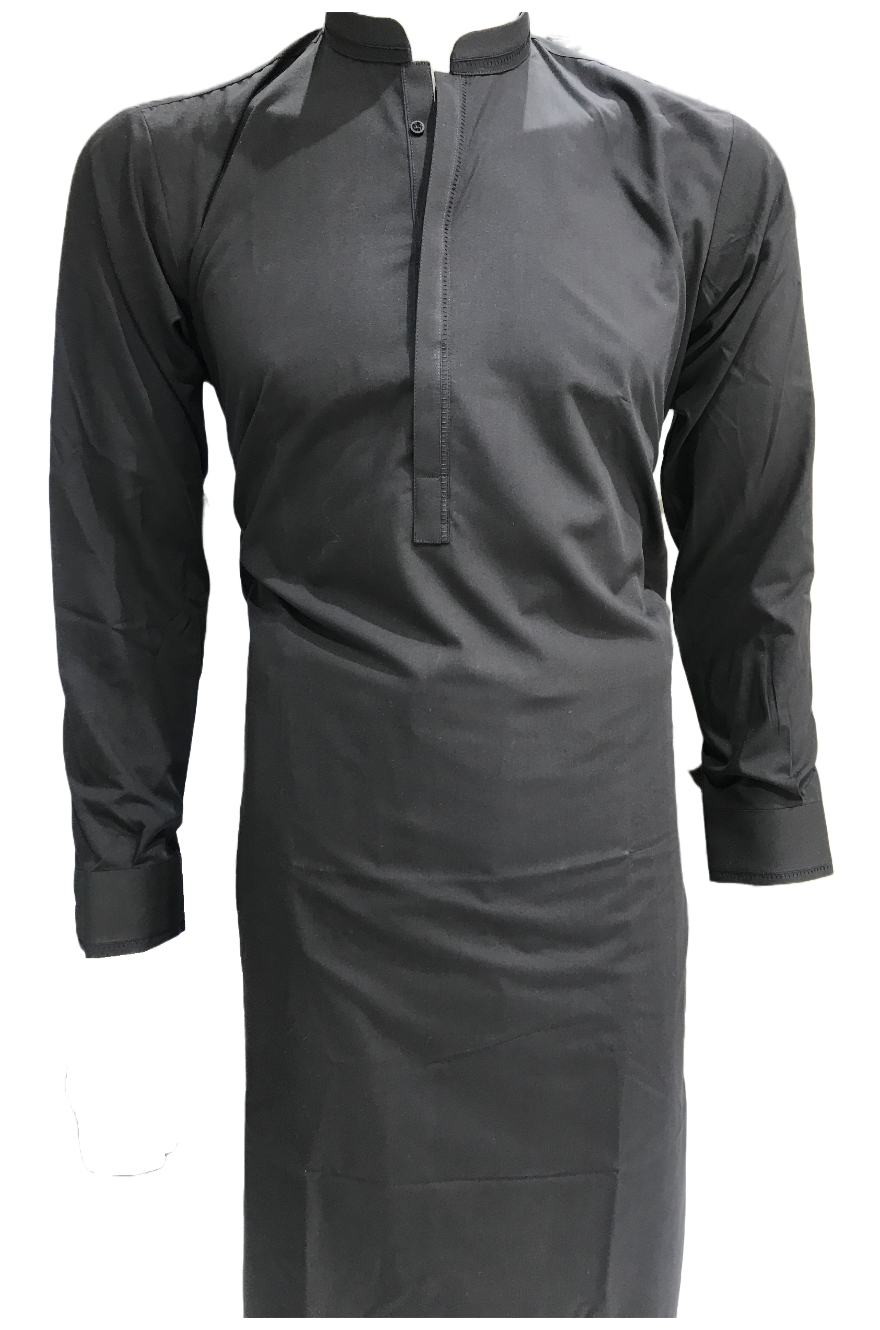 Wash & Wear Black Kameez Shalwar - MN-WW-02