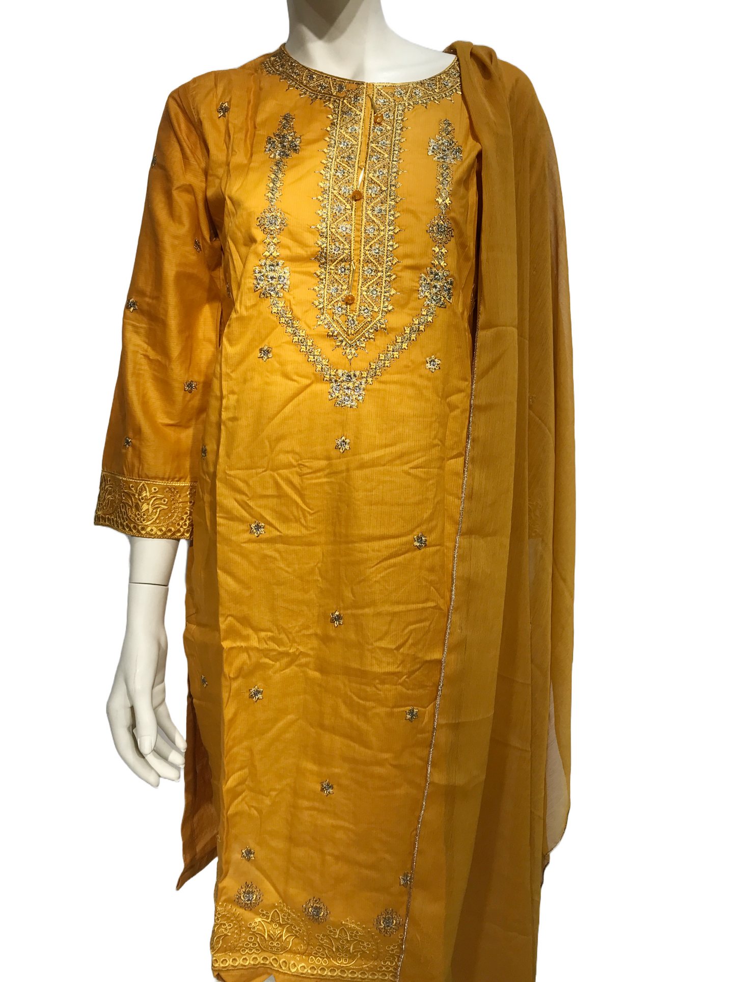 Lawn Dark Yellow 2 Piece Suit - WO-LW-04S