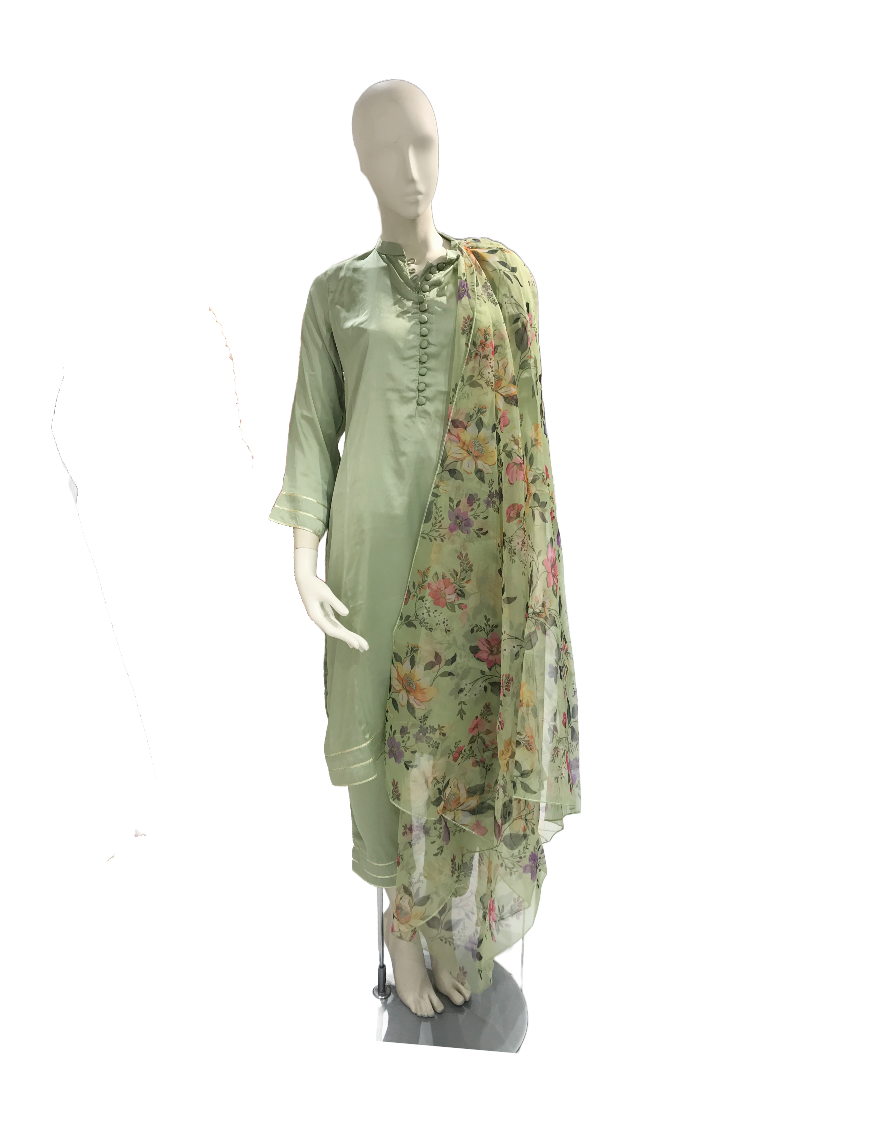 Silk Green 3 Piece Suit - SFWO-SK-01S