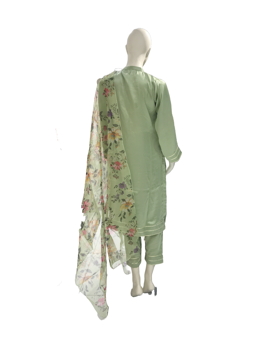 Silk Green 3 Piece Suit - SFWO-SK-01S