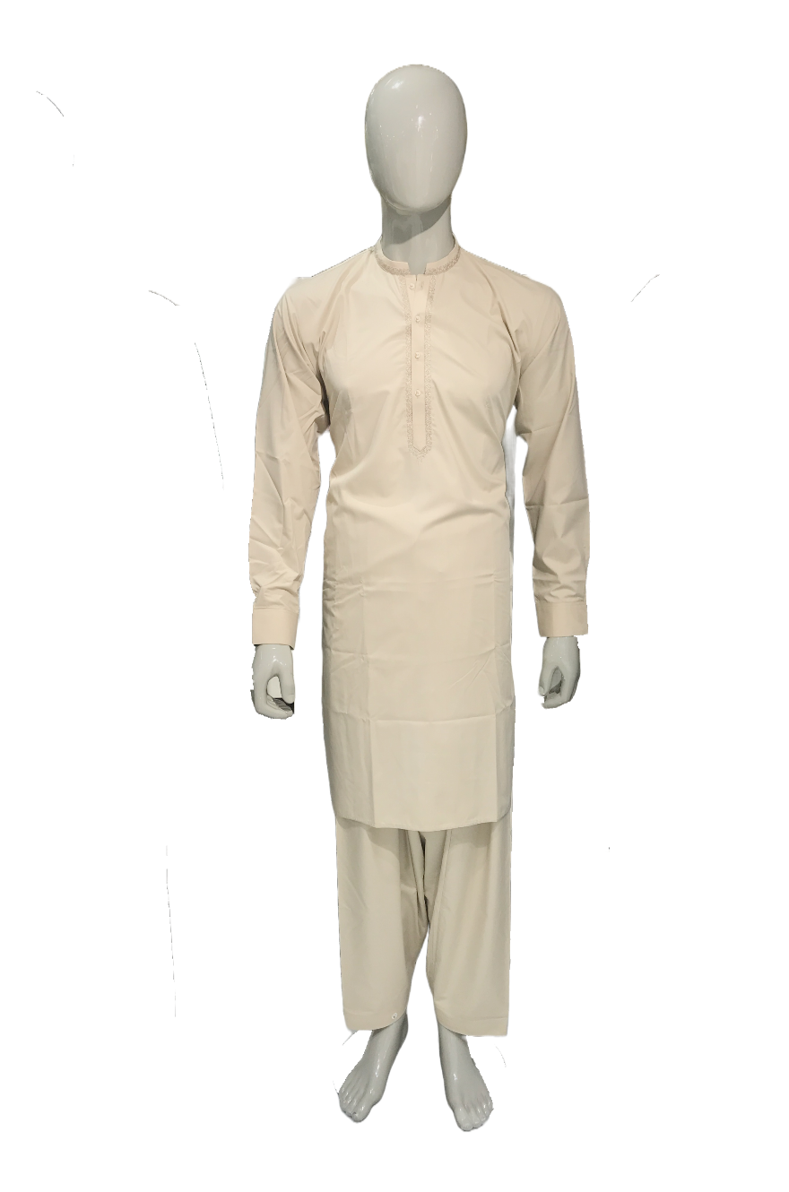 New Wash & Wear Brown Kameez Shalwar For Men - SFWW-01S